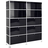 Büroregal | Aktenregal | Highboard 5 / 2 mit 6 Klapptüren