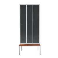 Spind mit 3 Abteilen 180x90x50 GRAU/ANTHRAZIT