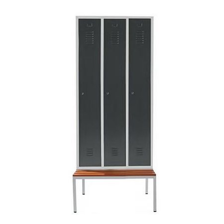 Spind mit 3 Abteilen 180x90x50 GRAU/ANTHRAZIT