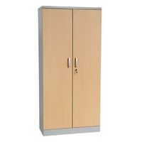 Aktenschrank | Stahlschrank mit Dekortüren 195x92x42 SILBER/BUCHE