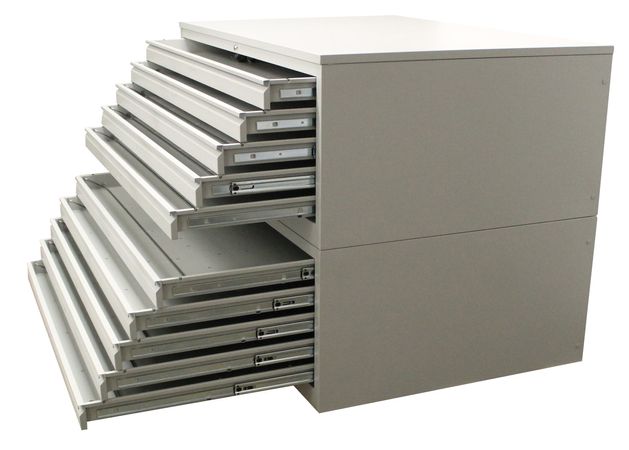 Planschrank DIN-A1 | Flachablageschrank | 10 Schübe für A1 - GRAU