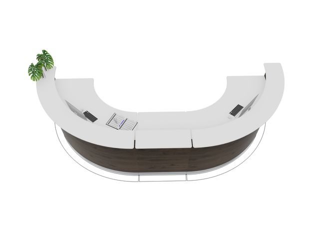 Bogentheke Bright Hufeisen | 96 x 392 x 156 cm (HxBxT)