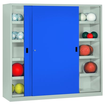 Sportgeräteschrank Hallenschrank Stahlschrank Schiebetürschrank Bälleschrank Ballschrank