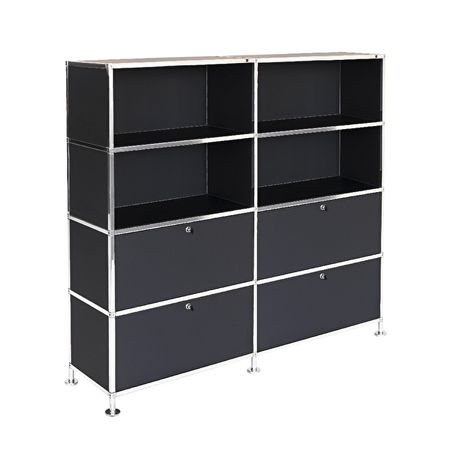 Büroregal | Aktenregal | Highboard 4 / 2 mit 4 Klapptüren