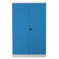 Koloss Werkstattschrank verzinkt | Materialschrank GRAU/LICHTBLAU 195x120x60 vollverzinkte Fachböden