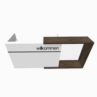 Empfangstheke GEO 2 - U-Typ - wahlweise mit Schriftzug | Weiß