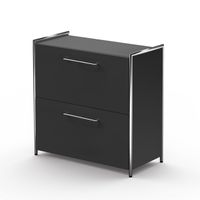 Chromeline Sideboard 2 mit 2 Schubladen | 78 x 80 x 38 cm | Anthrazit, Weiß, Rot