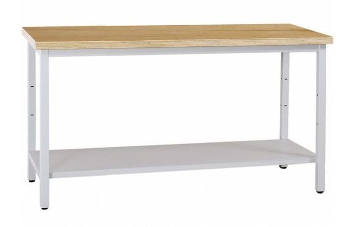 WERKSTATTEINRICHTUNG | Werkbank mit Ablageboden 120 cm GRAU/BUCHE