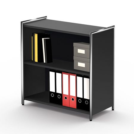 Chromeline offenes Sideboard 2 | 78 x 80 x 38 cm | Anthrazit oder Weiß