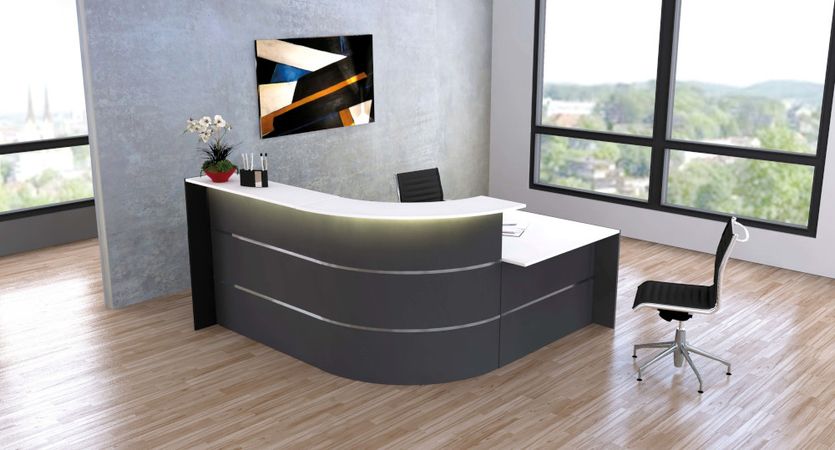 Winkeltheke L-Theke Bogentheke Anmeldung Empfangstheke