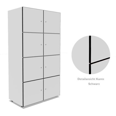 Kleingefachschrank Fächerschrank Büro Hotel Zylinderschloss Holzschrank Postverteilschrank Postschrank 8 Abteile weiss weiß