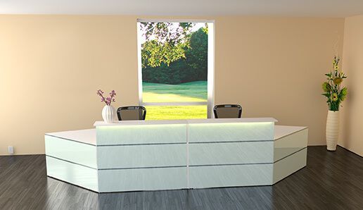 Empfangstheke Satinglas Palatial | 108 x 482 x 170 cm (HxBxT)