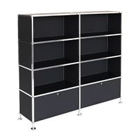 Büroregal | Aktenregal | Highboard 4 / 2 mit 2 Klapptüren