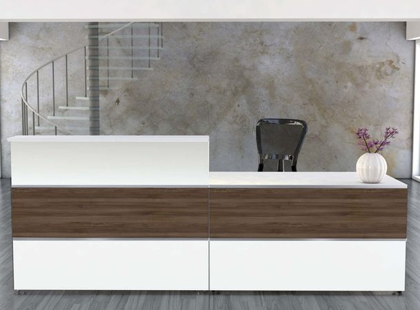 Empfangstheke Nussbaum 7 | 108 x 275 x 92 cm (HxBxT)