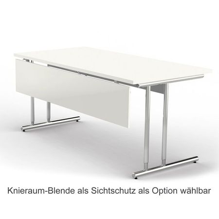 Kabeldurchlassdose Kabelbohrung Tischplatte höhenverstellbarer Schreibtisch weiß