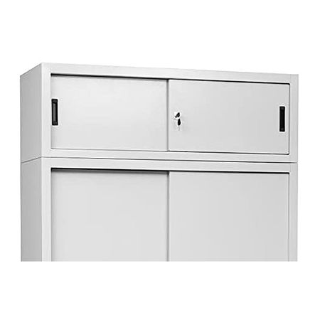 BIG ONE Aktenschrank mit Aufsatzschrank | Schiebetürenschrank 240x120x45 GRAU