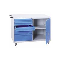 WERKSTATTEINRICHTUNG | Werkstattwagen mit 5 Schubladen und Tür
