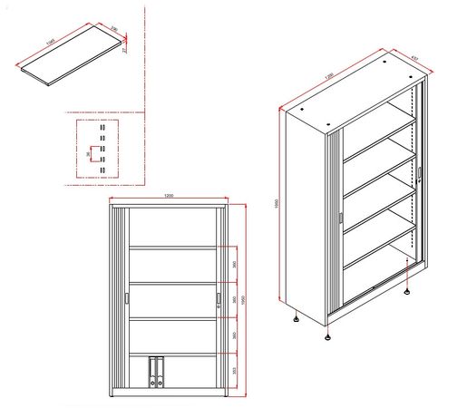  Rolloschrank Rolltürschrank Jalousieschrank
