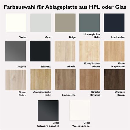 Empfangstresen Farbauswahl Ablageplatte