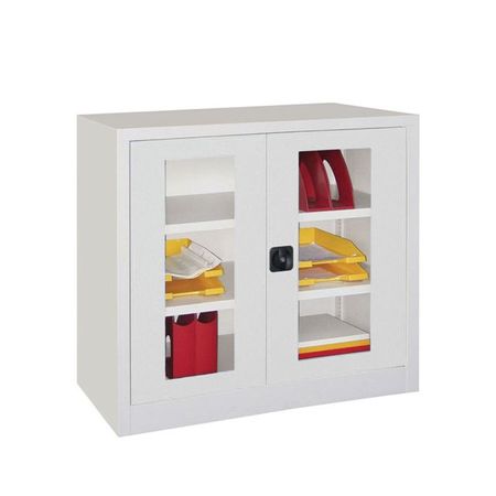 Glasschrank Werkzeugchrank Kommode Sideboard Flügeltürenschrank Büroschrank Werkstattschrank kleiner Schrank halbhoch