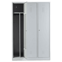 Spind mit 3 Abteilen und Schwarz-Weiß-Trennung 180x120x50 GRAU