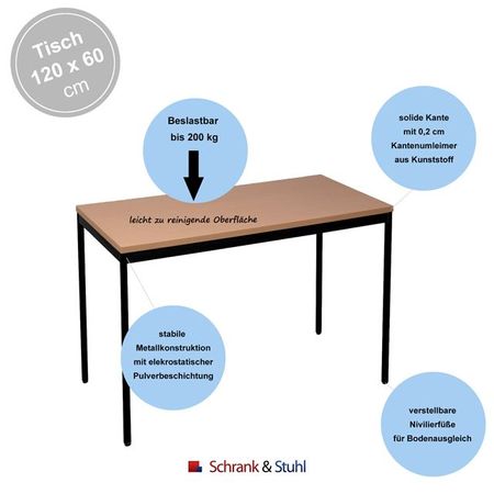 Konferenztisch grau mit grauem Gestell