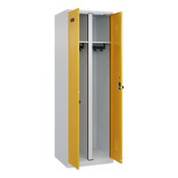 C+P Schwarz-Weiß-Spind Evolo PLUS, 2 Abteile, 1850x600x500mm