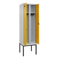 C+P Schwarz-Weiß-Spind Evolo PLUS, Gestell, 2 Abteile, 2120x