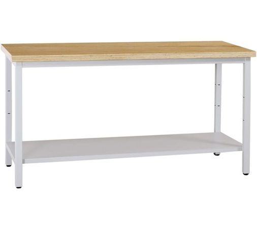 WERKSTATTEINRICHTUNG | Werkbank mit Ablageboden 160 cm GRAU/BUCHE