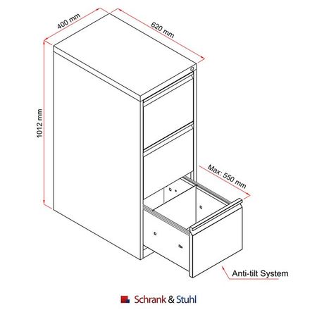 Hängeregisterschrank 3 Schübe