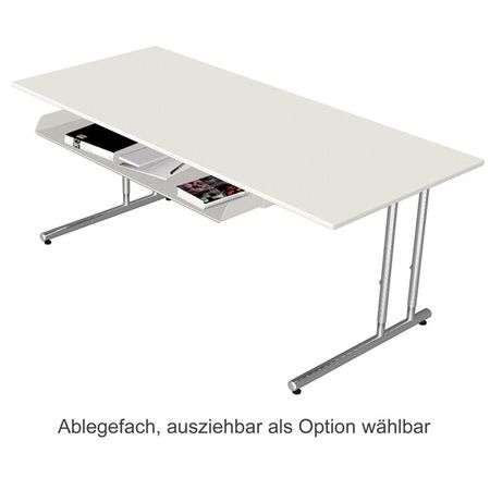 Kabeldurchlassdose Kabelbohrung Tischplatte höhenverstellbarer Schreibtisch anthrazit