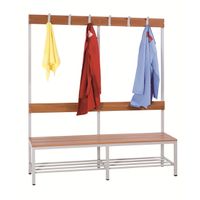 Sitzbank | Garderobenbank 160 cm mit Hakenleiste und Schuhrost