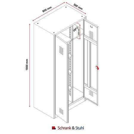 putzmittelschrank mit sieben fächern