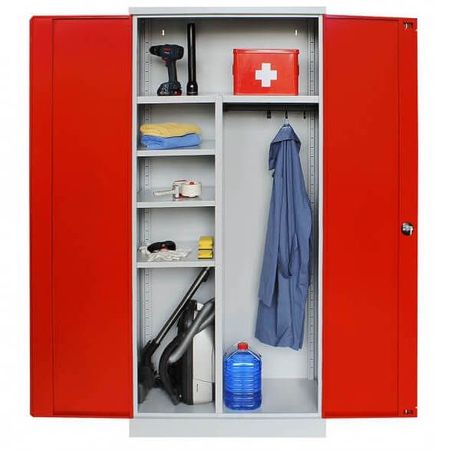 Mehrzweckschrank 195x92x42 GRAU/ROT