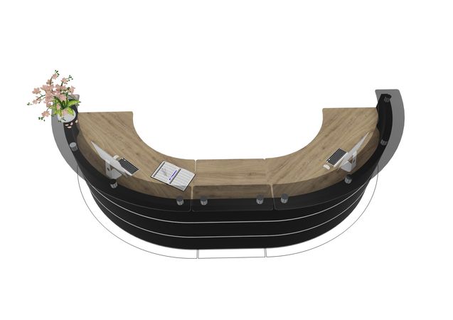 Bogentheke Bright Hufeisen | 96 x 392 x 156 cm (HxBxT)