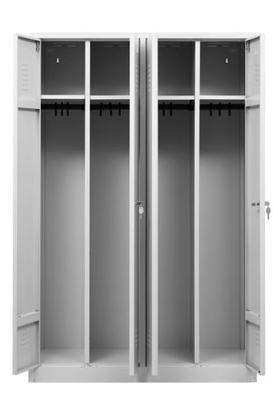 Doppelspind mit 4 Abteilen für 2 Personen | Schwarz-Weiß-Trennung 180x117x50 GRAU