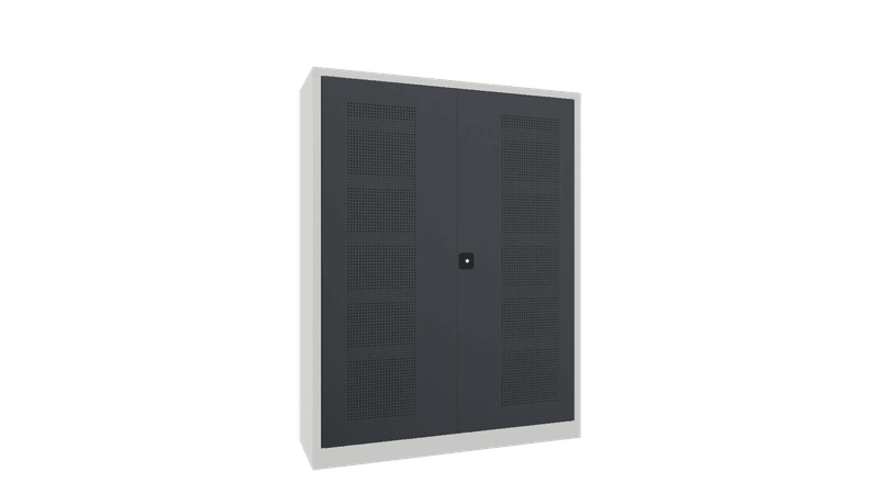 PAVOY Sportgeräteschrank | Ballschrank mit Flügeltüren | 195 x 150 x 50 cm mit Vollblech- oder Lochfeldtüren | große Farbauswahl