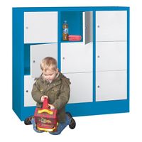 PAVOY Schließfachschrank mit Vollblechtüren | 9 Abteile je 40 cm breit | 118,7 x 120 x 50 | große Farbauswahl