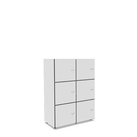 Holzschrank Postverteilschrank Kommode Sideboard Schließfachschrank 6 Abteile weiß weiss