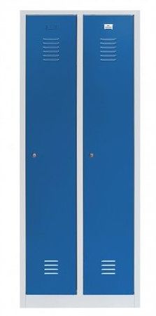 Spind mit 2 Abteilen 180x50x50 GRAU/BLAU