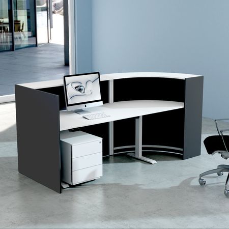 L-Theke Surround Up & Down (höhenverstellbar) anthrazit | 112 x 232 x 95 cm (HxBxT)