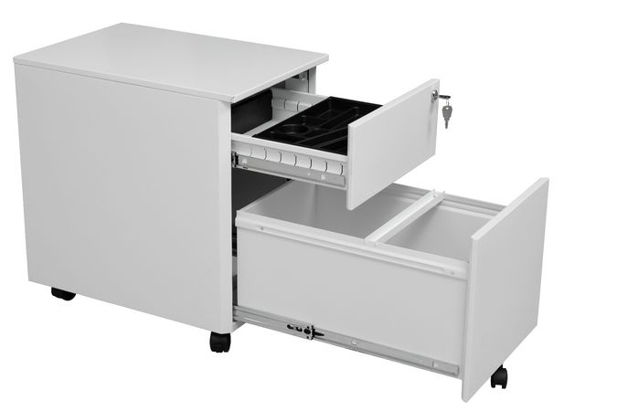 Rollcontainer mit Hängeregistratur und 1 Schublade | GRAU | 61 x 40 x 60 cm (HxBxT)