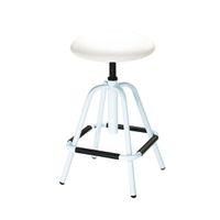 Hocker | Arbeitshocker mit gepolstertem Sitz WEIß