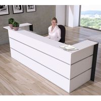 Ecktheke in U-Form weiß | 112 x 300 x 95 cm (HxBxT)