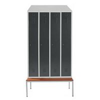 Spind mit 4 Abteilen 180x117x50 GRAU/ANTHRAZIT