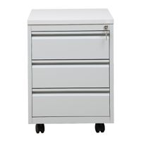 Rollcontainer mit 3 Schubladen | GRAU| 62 x 46 x 79 cm (HxBxT)