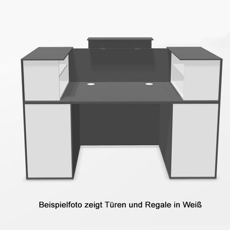 empfangstheke leo weisse türen und regale