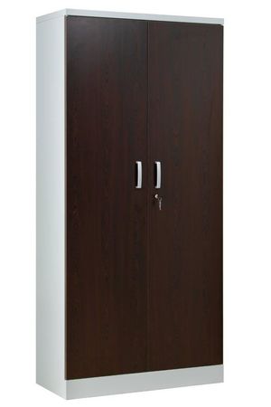 Aktenschrank | Stahlschrank mit Dekortüren 195x92x42 GRAU/WENGE