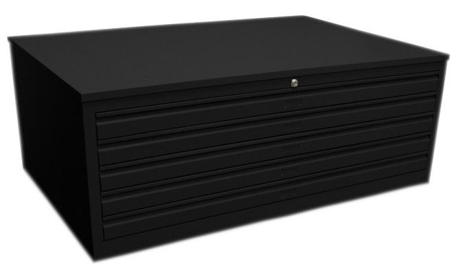 Planschrank DIN-A0 | Grafikschrank | 5 Schübe für A0 schwarz