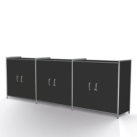 Chromeline Büroschrankwand | Sideboard mit 2 Ordnerhöhen und Flügeltüren aus Holz | 78 x 236 x 38 cm (HxBxT) | verschiedene Farben